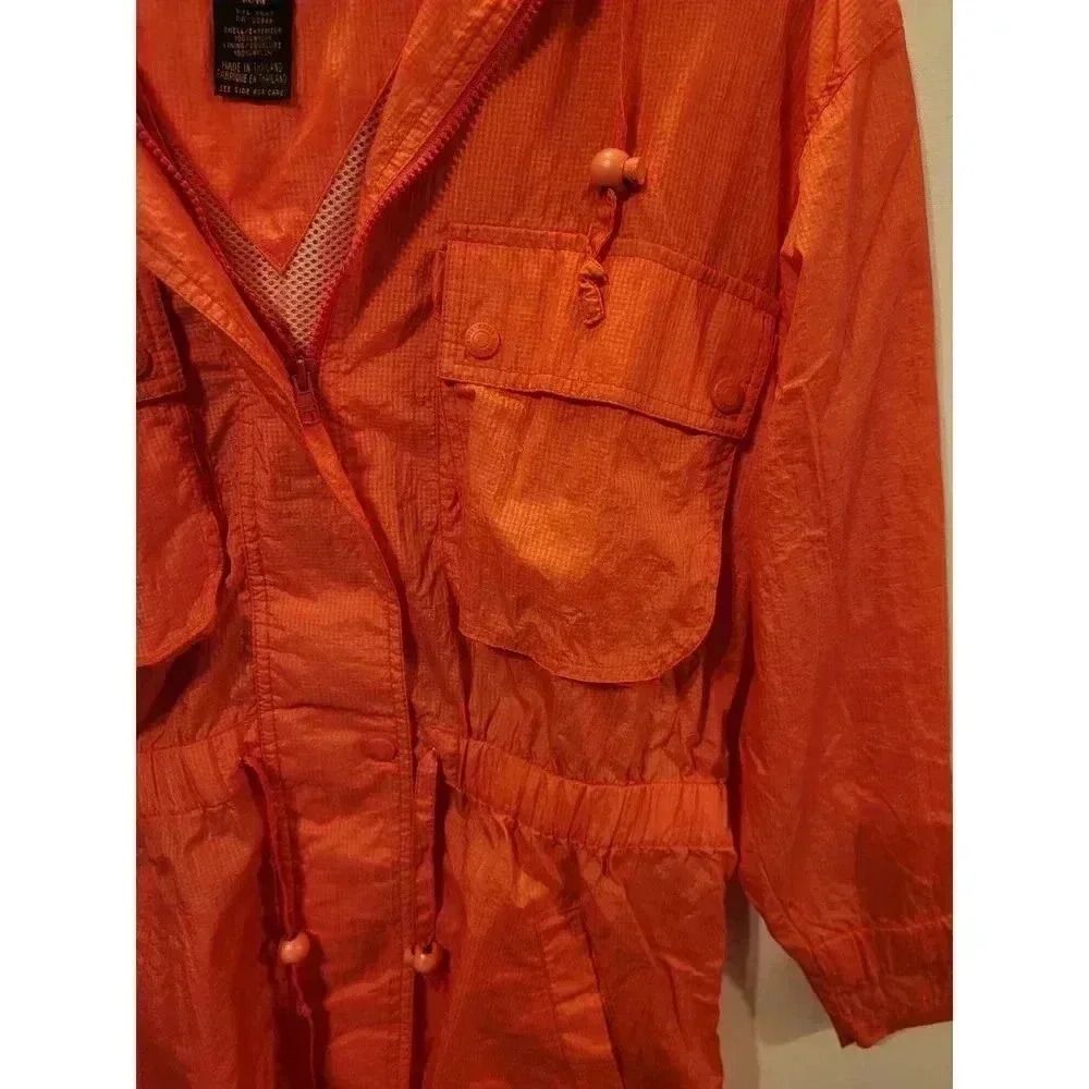 Vintage Eddie Bauer Red Drawstring Raincoat Size M 1B - Picture 3 of 9